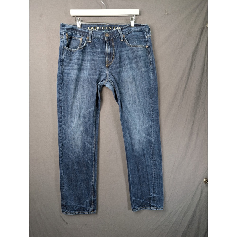 American Eagle Mens Straight Leg Blue Denim Jeans 36x32